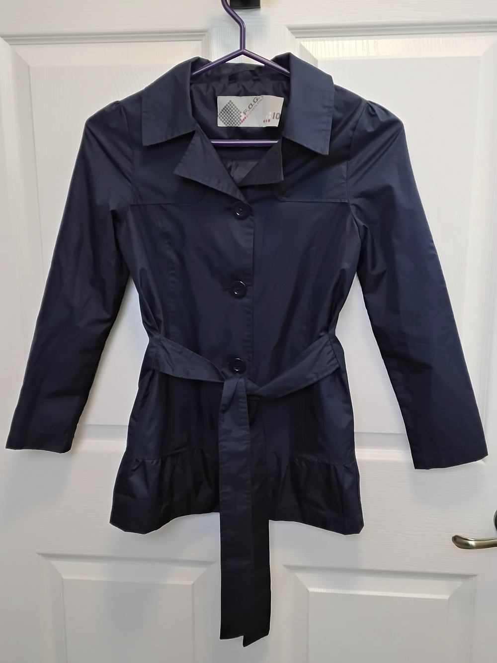 London Fog Navy Belted Trench Coat